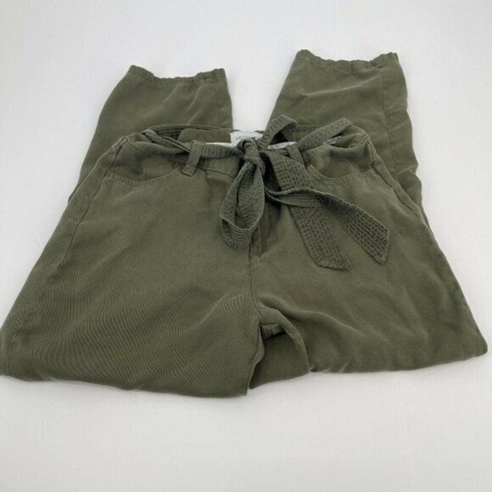 Liz Claiborne Pants 4 Womens Classic Paper Bag Self Tie Ladies Green Lyocell